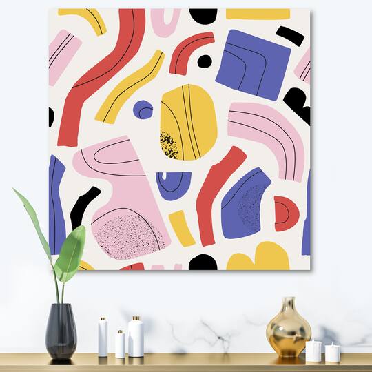 Designart - Organic and Elements In Red Yellow and Pink